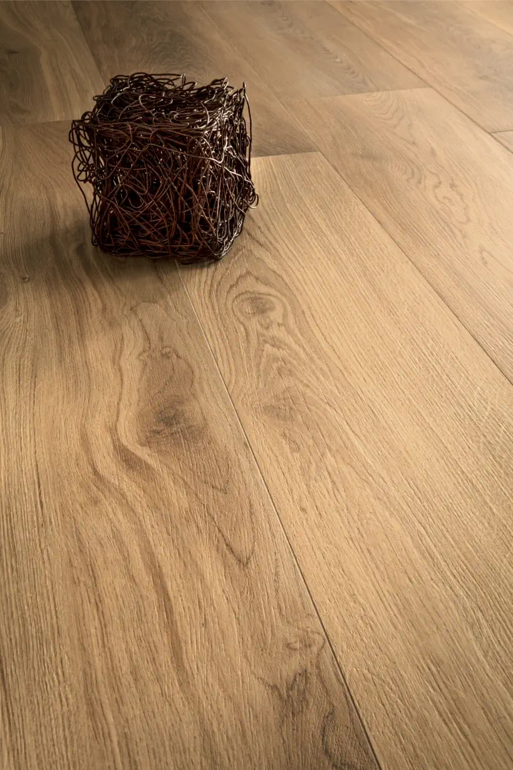 Gres Lea BIO SELECT efekt drewno - aranzacja w nowoczesnym salonie