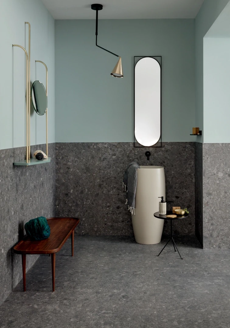 Gres Lea SIDE STONE efekt marmur - aranzacja w elewacji domu