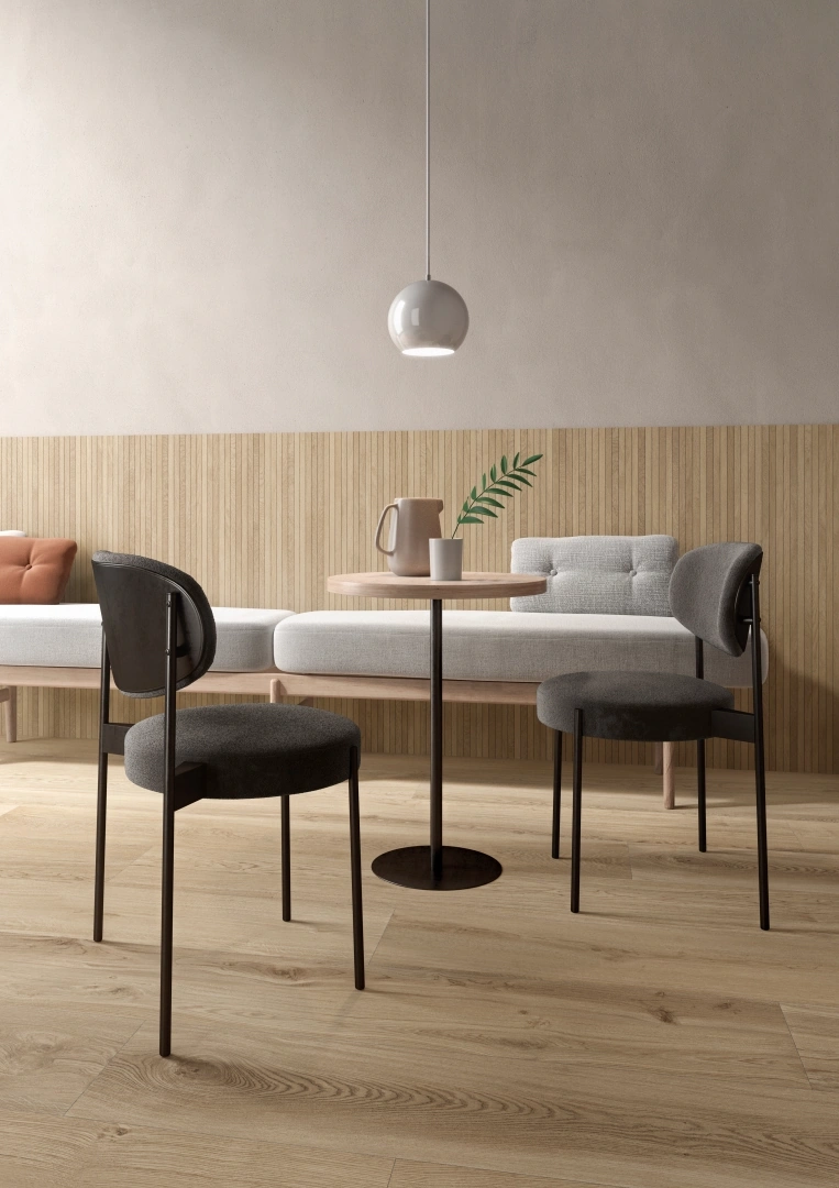 Gres Lea BIO SELECT efekt drewno - aranzacja w elewacji domu