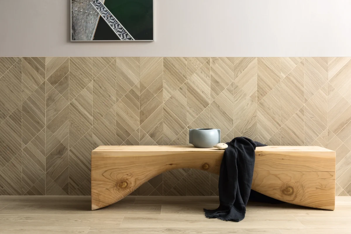 Gres Lea BIO SELECT efekt drewno - aranzacja w elewacji domu