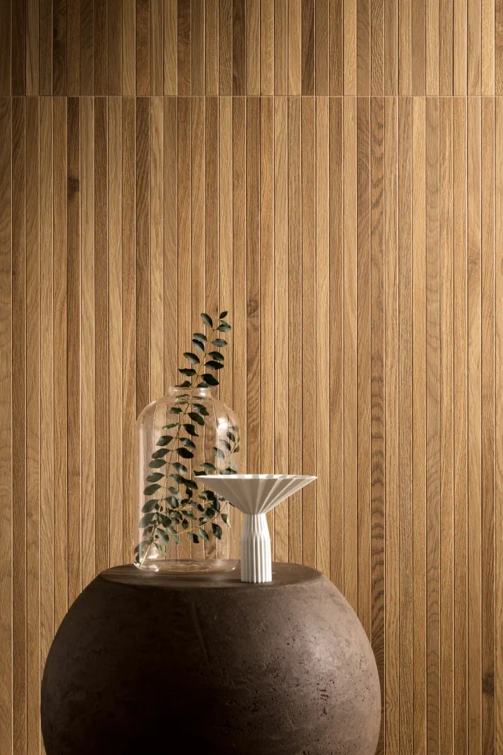 Gres Lea BIO SELECT efekt drewno - aranzacja w eleganckiej lazience