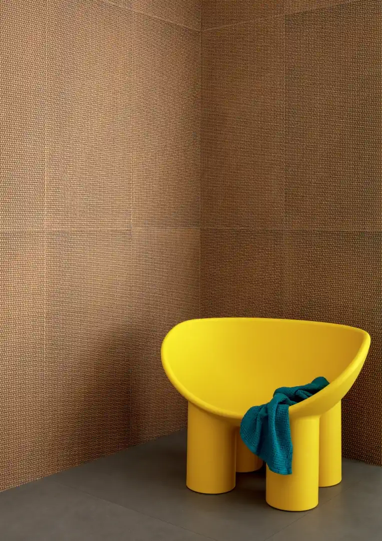 Gres Lea SEGNI SU PIGMENTI efekt wzór - aranzacja w eleganckiej lazience