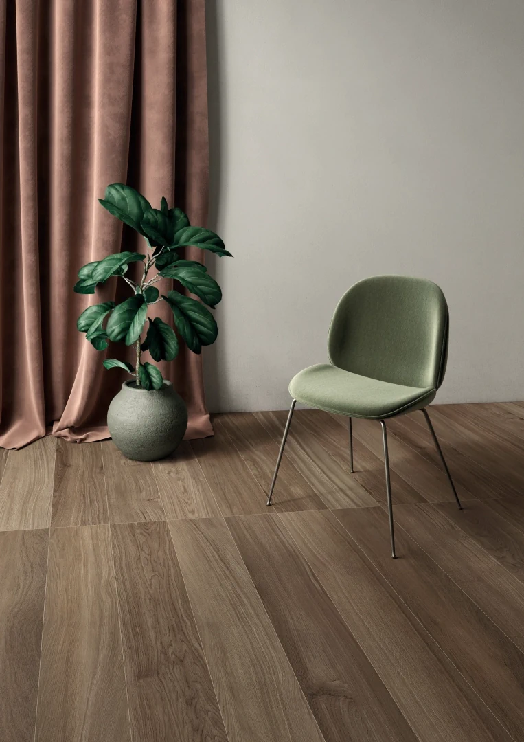 Gres Lea BIO SELECT efekt drewno - aranzacja w eleganckiej lazience