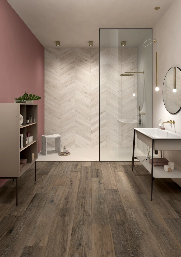 Gres Lea BIO ATTITUDE efekt drewno - aranzacja w elewacji domu