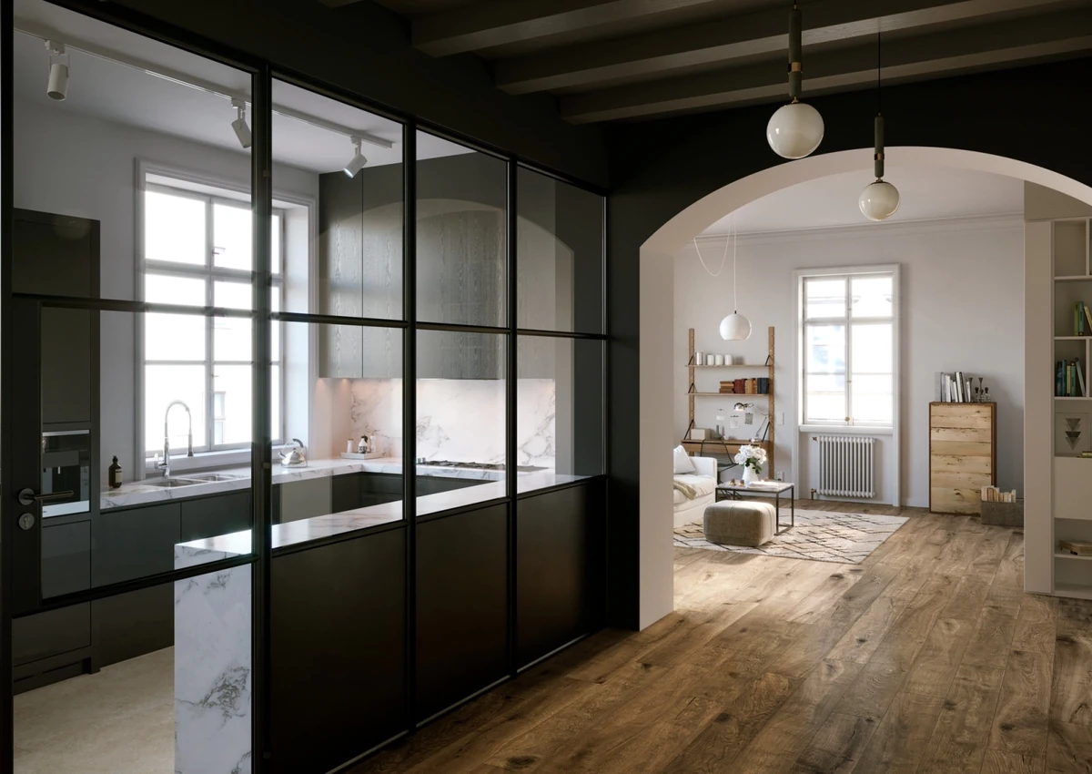 Gres Marazzi VERO efekt drewno - aranzacja w minimalistycznym wnetrzu