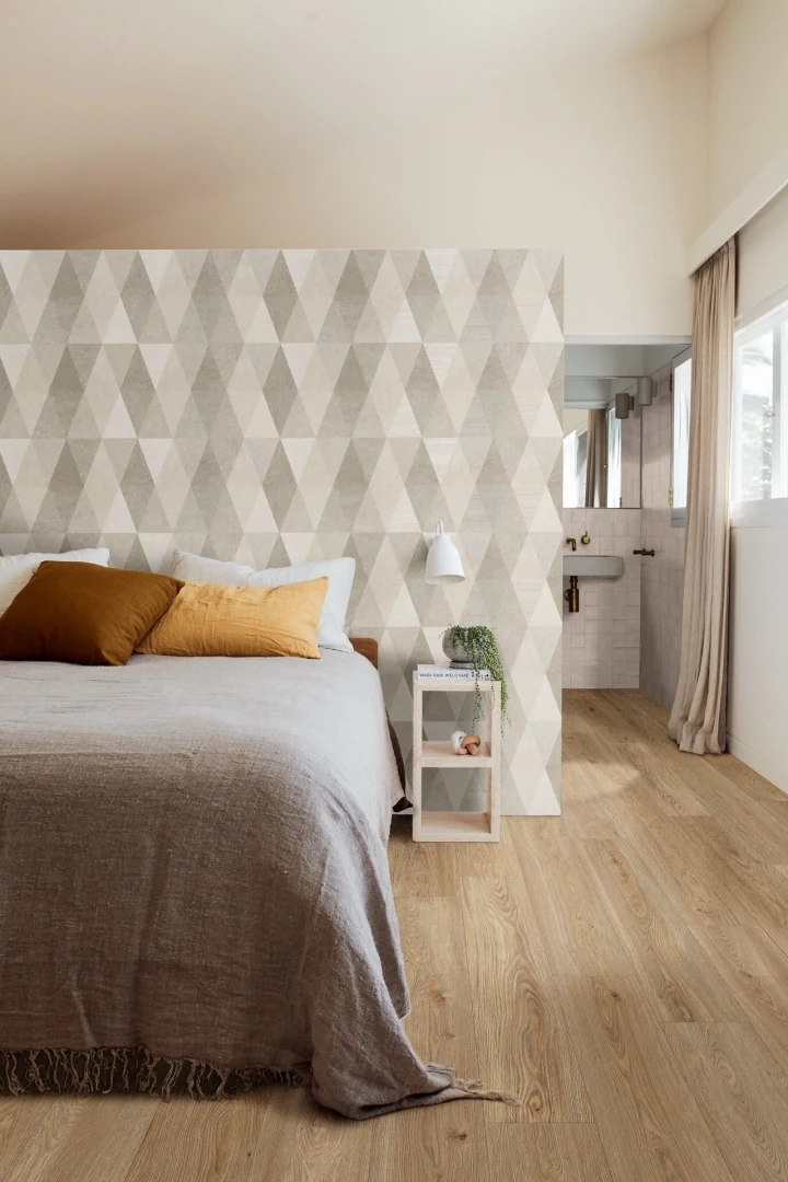 Gres Marazzi LIMESTONE WALL efekt beton - aranzacja w nowoczesnym salonie