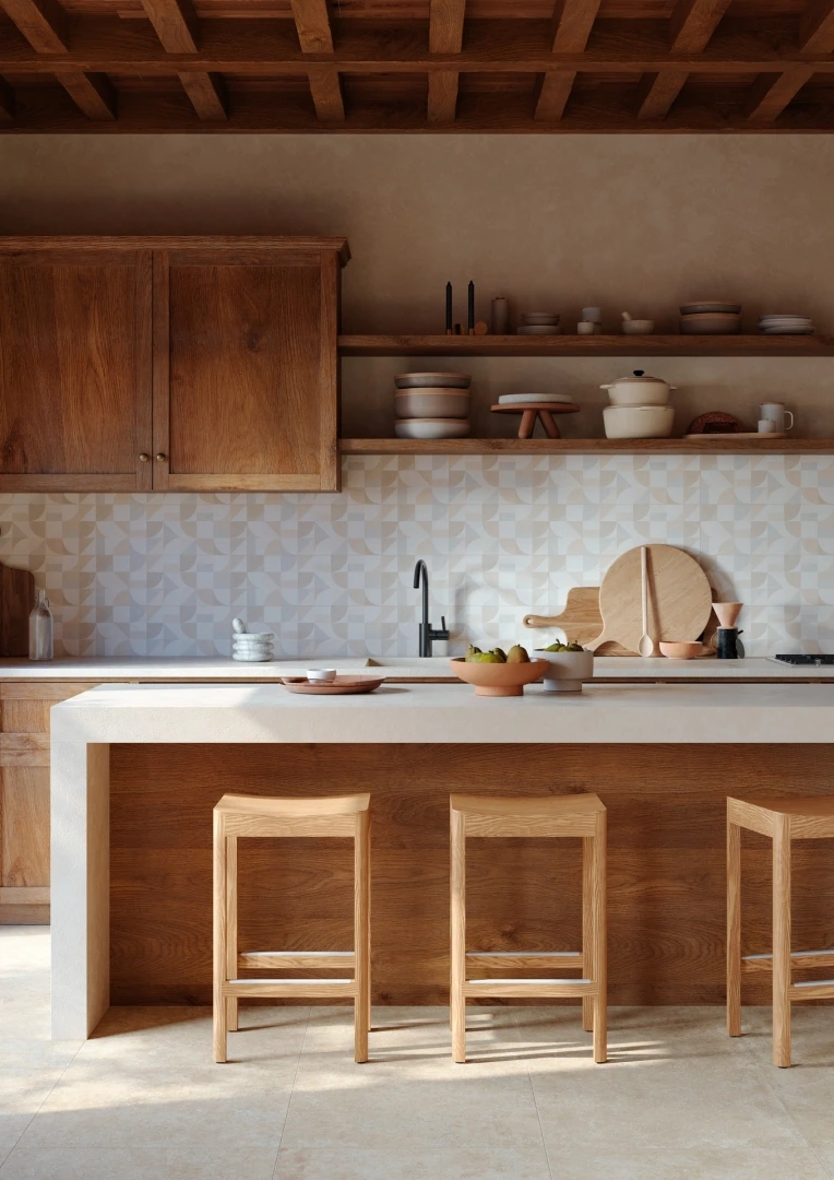 Gres Marazzi ROOM WALL efekt kamień - aranzacja w minimalistycznym wnetrzu