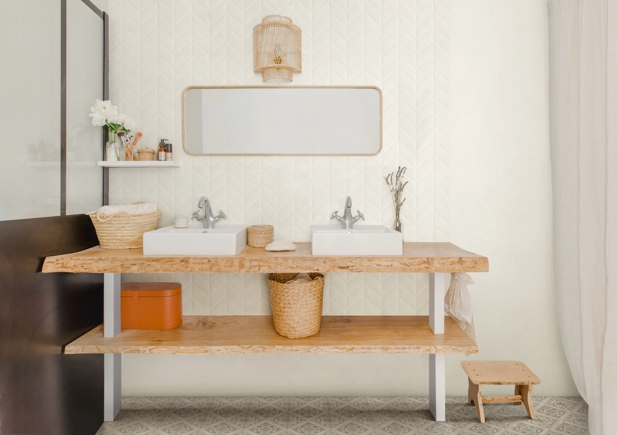 Gres Marazzi FLORA efekt kolor - aranzacja w eleganckiej lazience