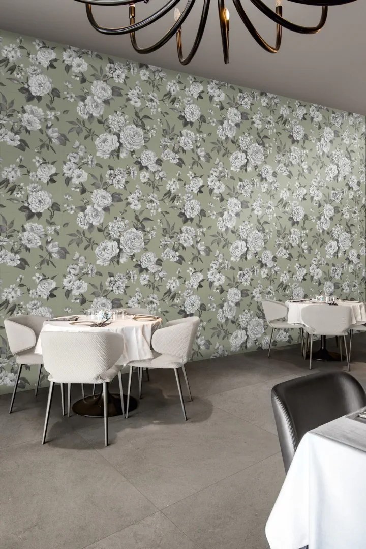 Gres Marazzi WHITE DECO efekt kolor - aranzacja w elewacji domu