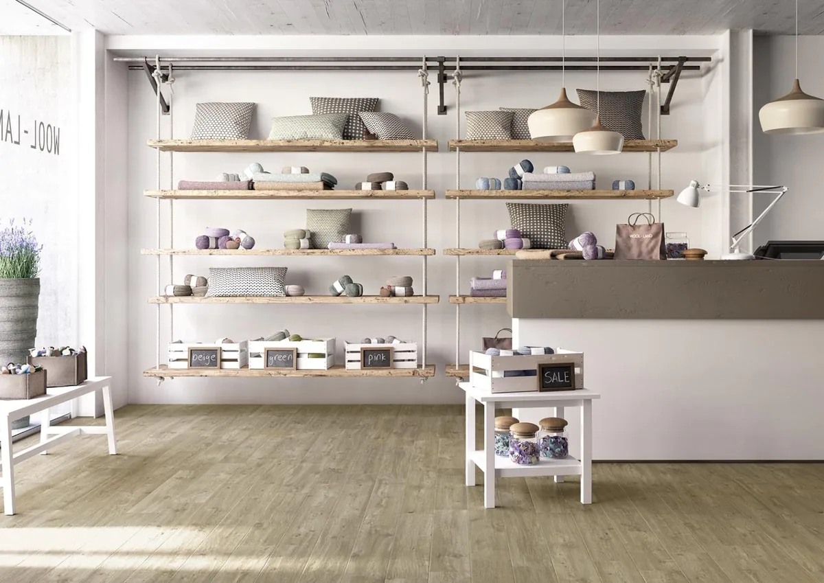 Gres Marazzi TREVERKWAY efekt drewno - aranzacja w minimalistycznym wnetrzu