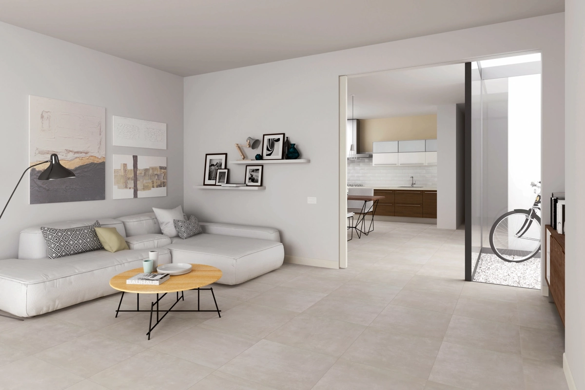 Gres Marazzi DUST efekt beton - aranzacja w eleganckiej lazience
