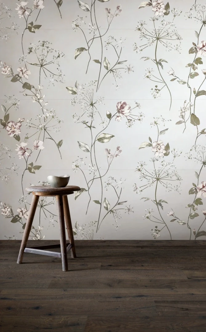 Gres Marazzi WHITE DECO efekt kolor - aranzacja w przestronnym holu
