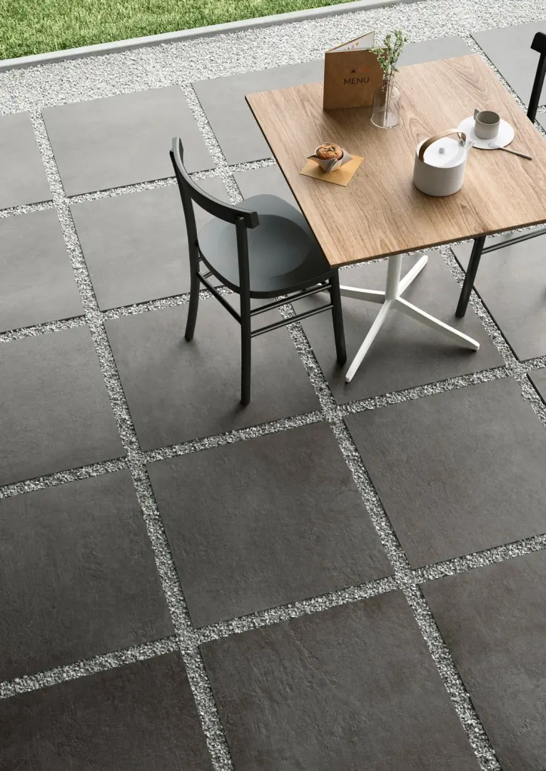 Gres Marazzi PLASTER efekt beton - aranzacja w minimalistycznym wnetrzu
