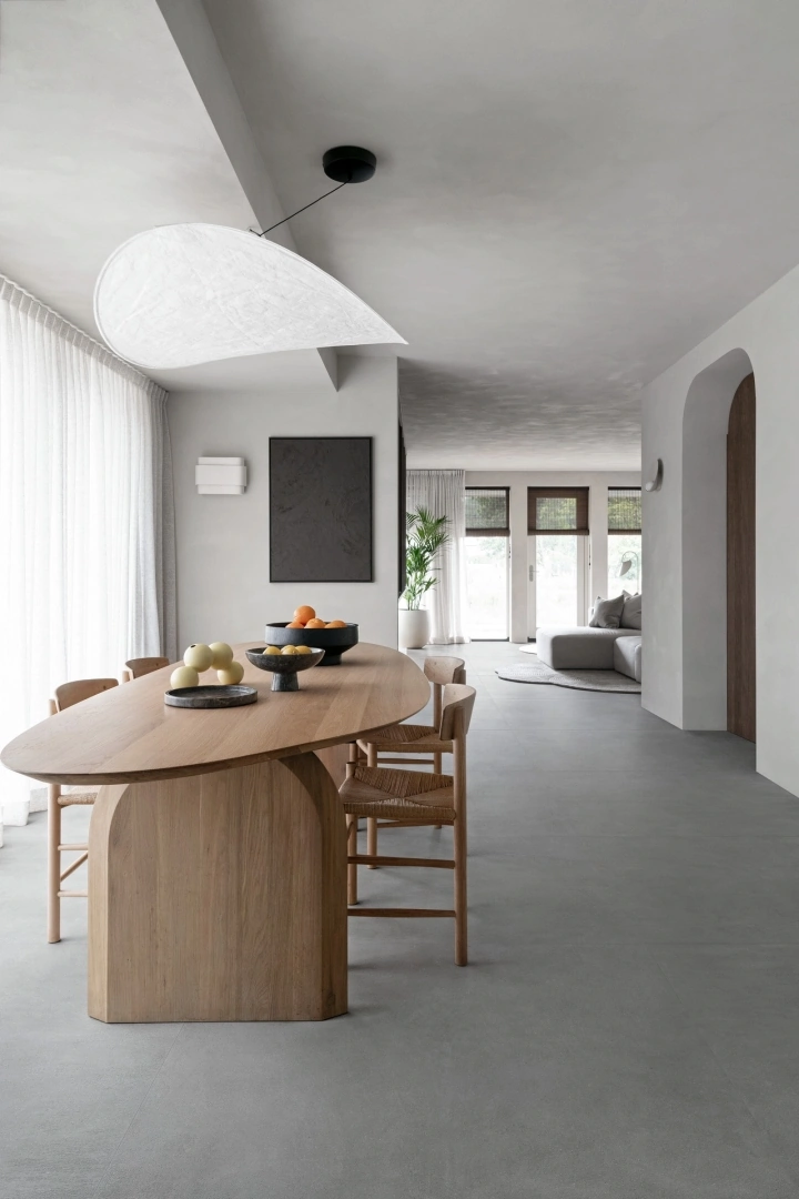 Gres Marazzi SLOW COLD efekt terakota - aranzacja w minimalistycznym wnetrzu
