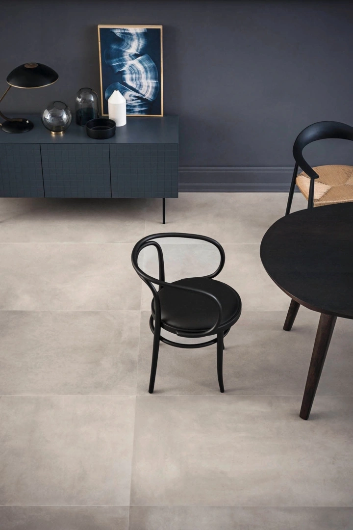 Gres Marazzi POWDER efekt beton - aranzacja w eleganckiej lazience