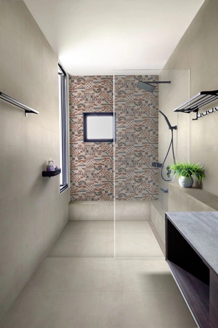 Gres Marazzi APPEAL efekt beton - aranzacja w eleganckiej lazience
