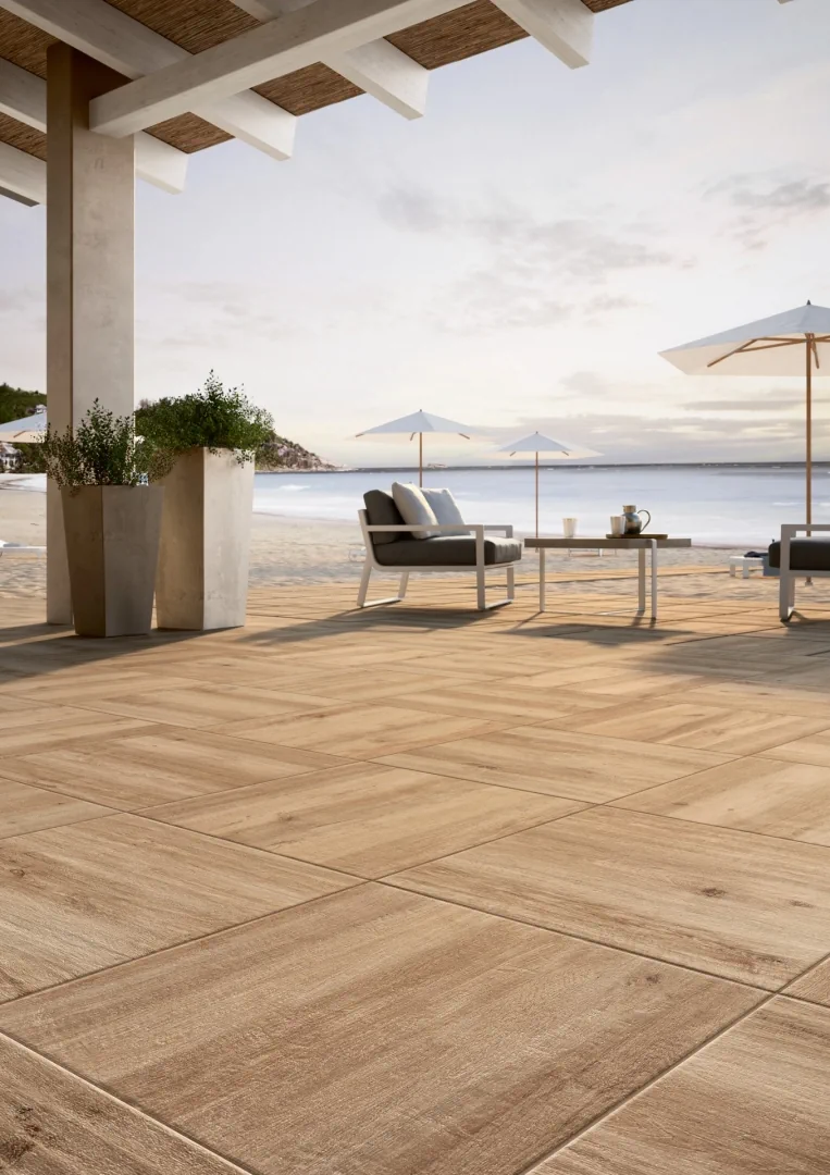 Gres Marazzi TREVERKHOME efekt drewno - aranzacja w eleganckiej lazience
