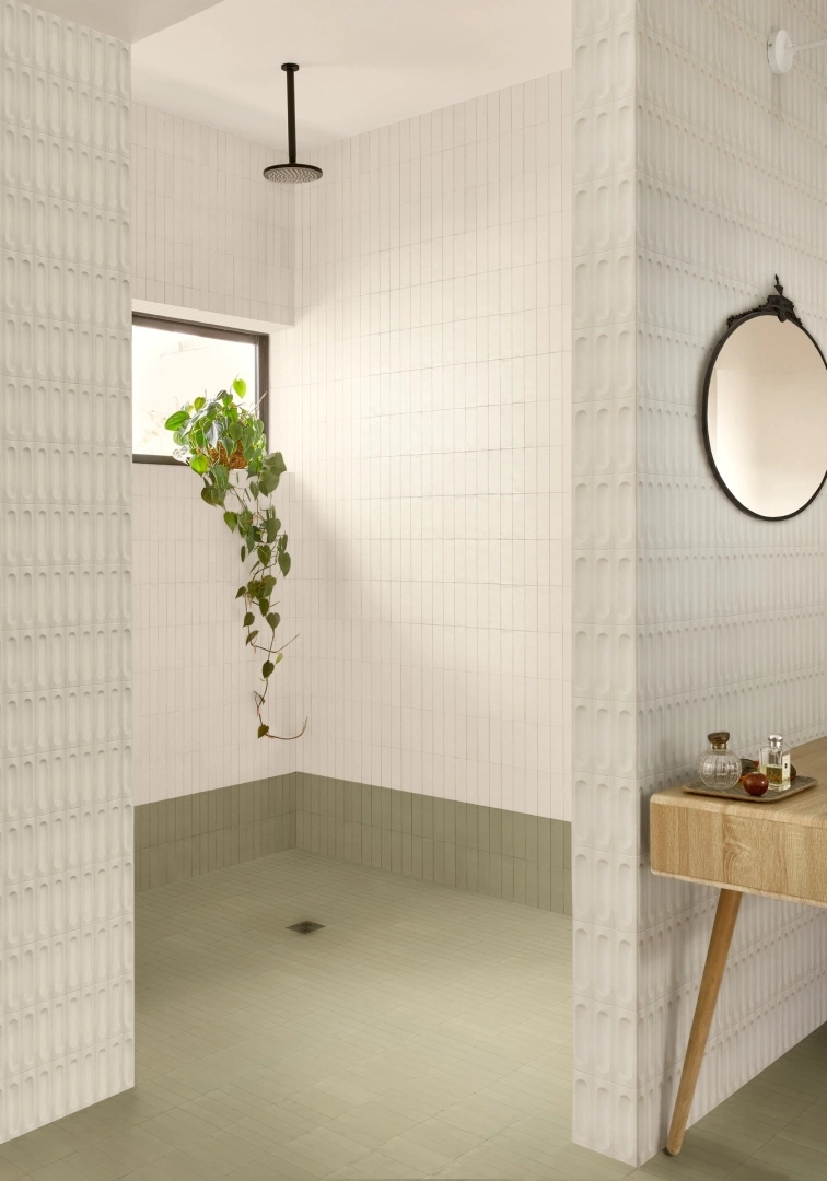 Gres Marazzi CONFETTO efekt kamień - aranzacja w eleganckiej lazience
