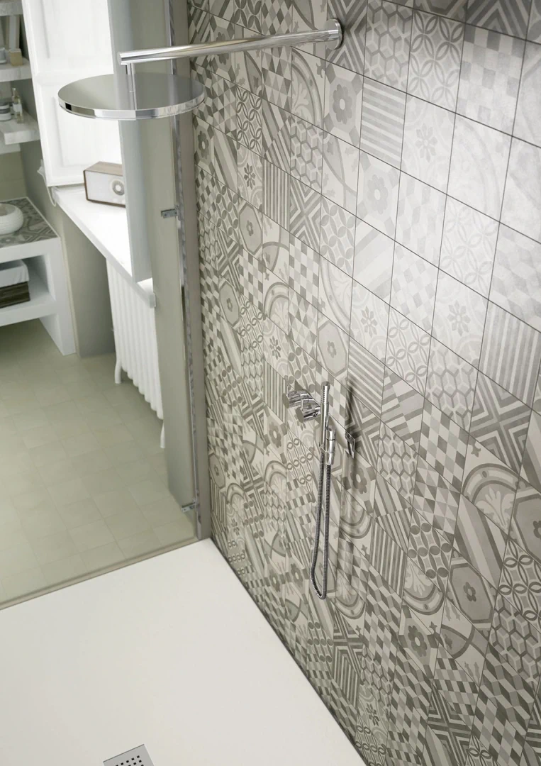 Gres Marazzi BLOCK efekt beton - aranzacja w eleganckiej lazience