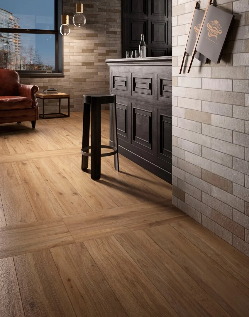 Gres Marazzi TREVERKTREND efekt drewno - aranzacja w eleganckiej lazience