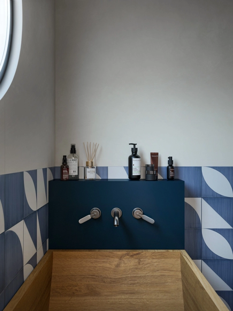Gres Marazzi SCENARIO efekt beton - aranzacja w eleganckiej lazience