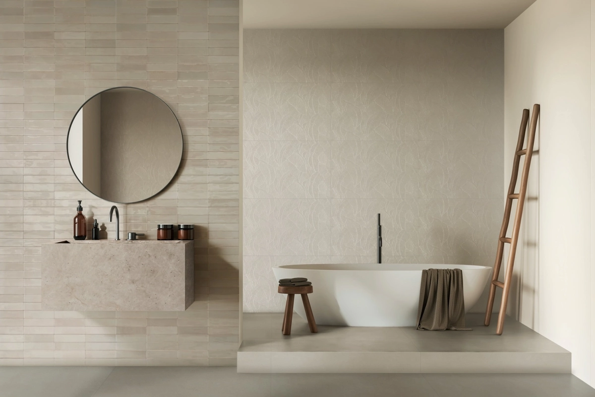 Gres Marazzi WHITE DECO efekt kolor - aranzacja w elewacji domu