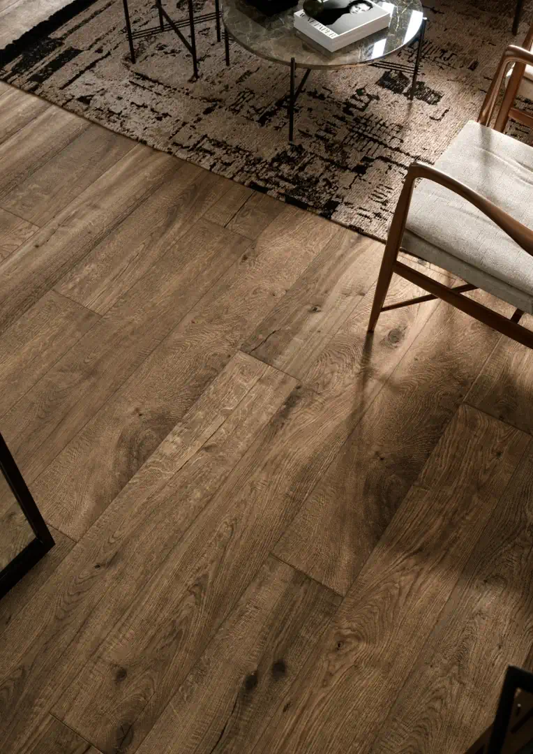Gres Marazzi VERO efekt drewno - aranzacja w elewacji domu