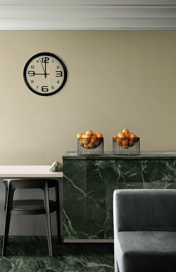 Gres Marazzi RACCONTI efekt kamień - aranzacja w minimalistycznym wnetrzu