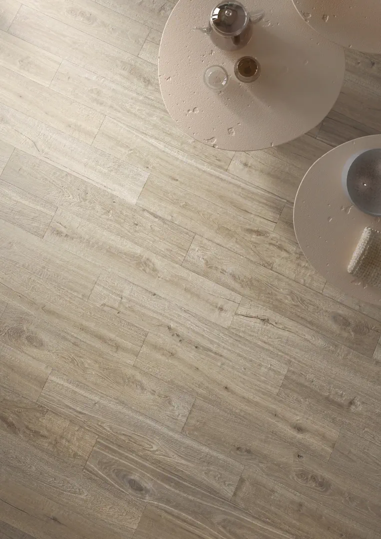 Gres Mirage KAO efekt drewno - aranzacja w eleganckiej lazience