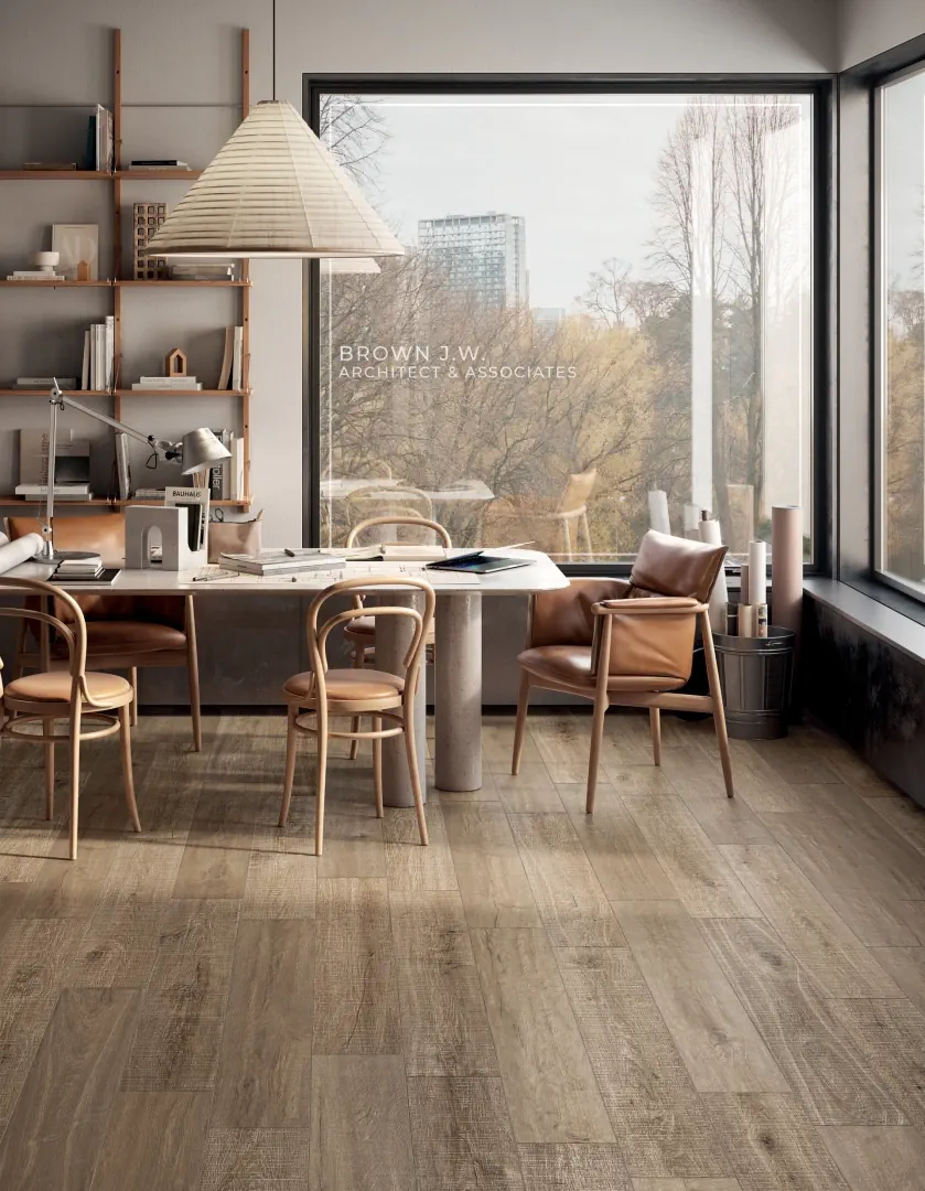 Gres Mirage KAO efekt drewno - aranzacja w eleganckiej lazience