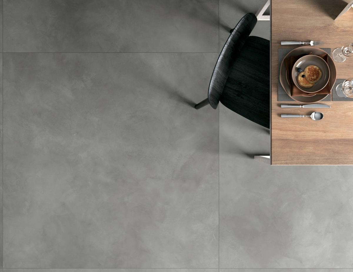 Gres Mirage CLAY efekt beton - aranzacja w eleganckiej lazience