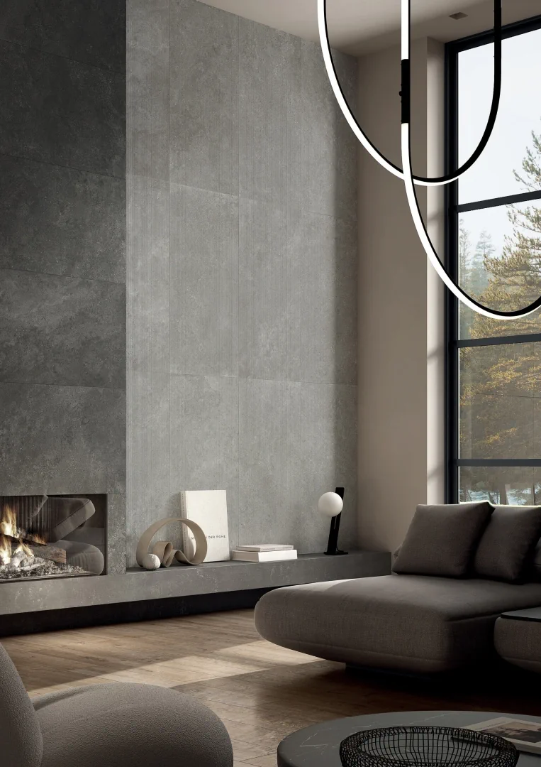 Gres Mirage RESTONE efekt kamień - aranzacja w eleganckiej lazience