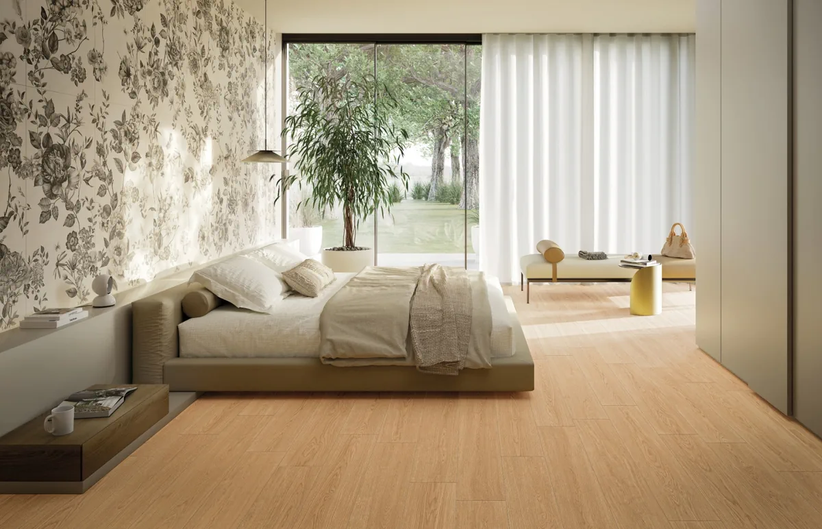 Gres Mirage IZUMI efekt drewno - aranzacja w eleganckiej lazience