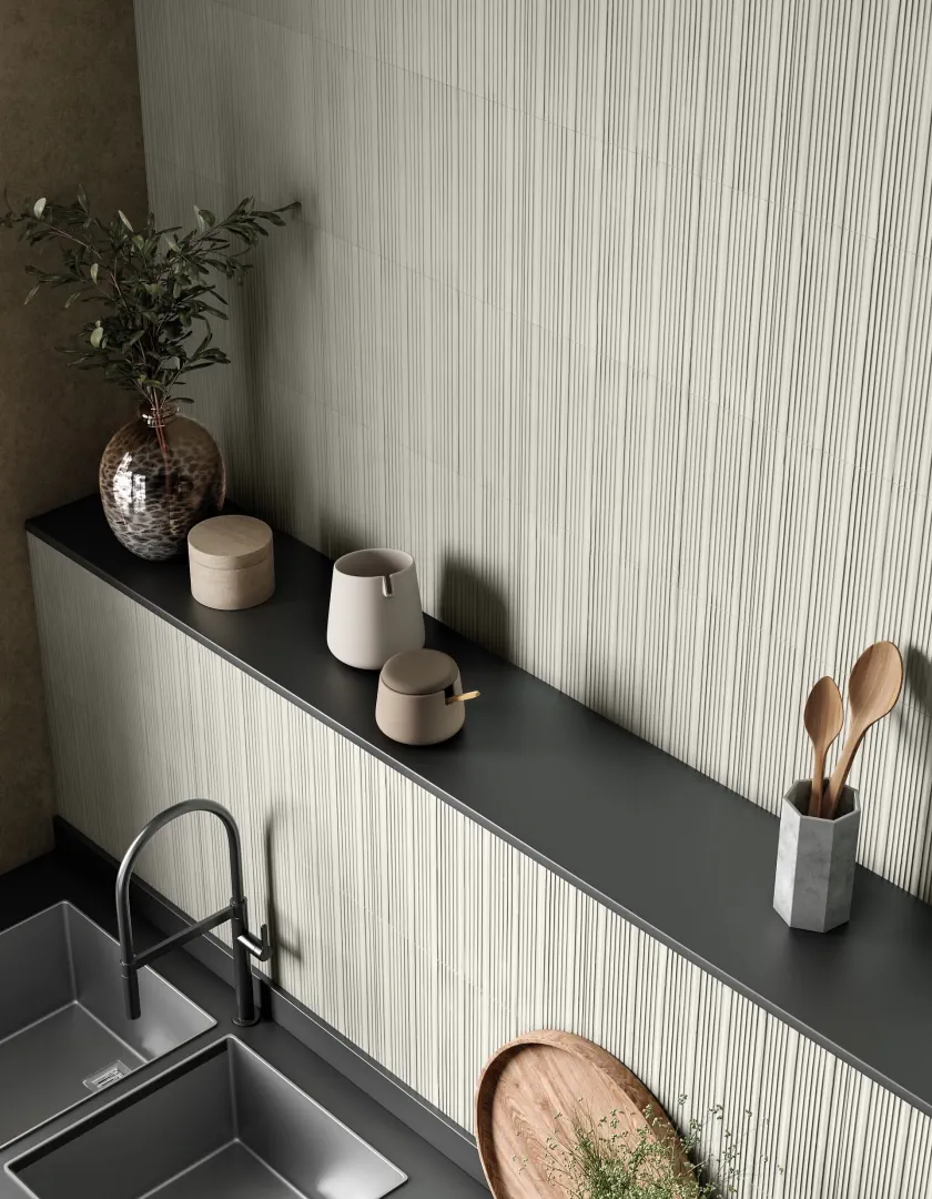 Gres Mirage MAND efekt beton, kolor - aranzacja w eleganckiej lazience