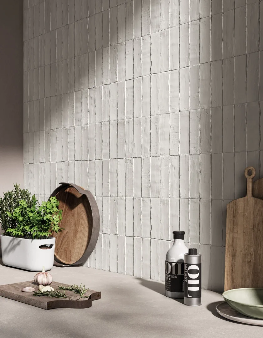 Gres Mirage MAND efekt beton, kolor - aranzacja w minimalistycznym wnetrzu