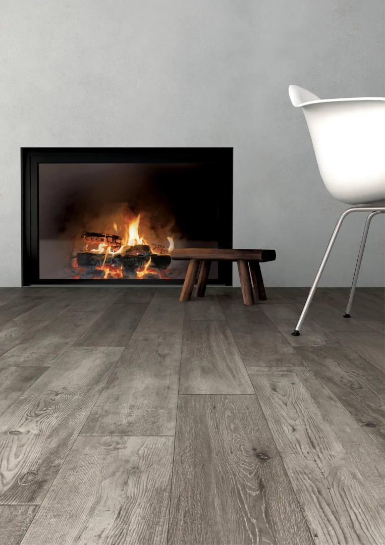 Gres Mirage NAU efekt drewno - aranzacja w eleganckiej lazience