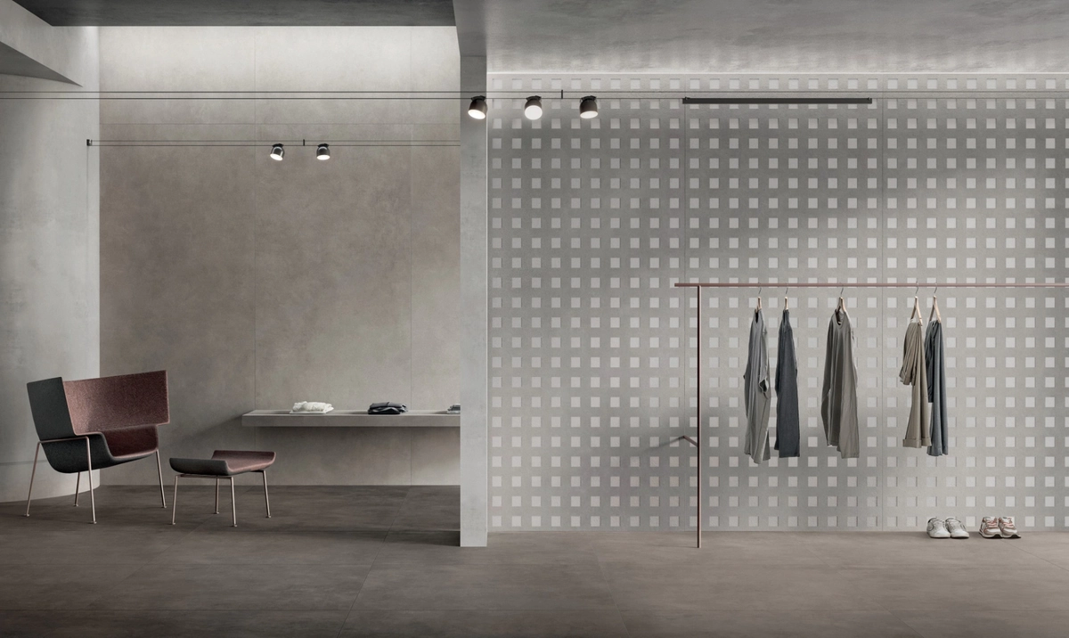 Gres Mirage GLOCAL efekt beton - aranzacja w eleganckiej lazience