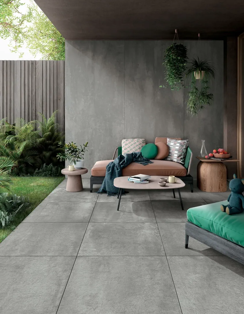 Gres Mirage LEMMY efekt metal, kamień - aranzacja w eleganckiej lazience