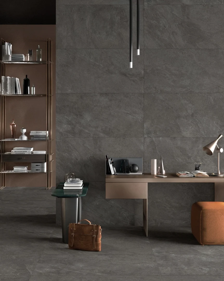 Gres Mirage MOTLEY efekt kamień - aranzacja w eleganckiej lazience