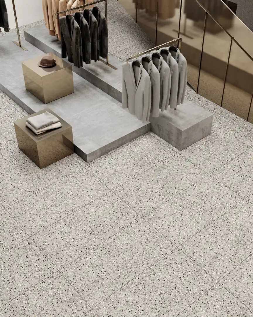 Gres Piemme VENETIAN MARBLE efekt terrazzo - aranzacja w elewacji domu