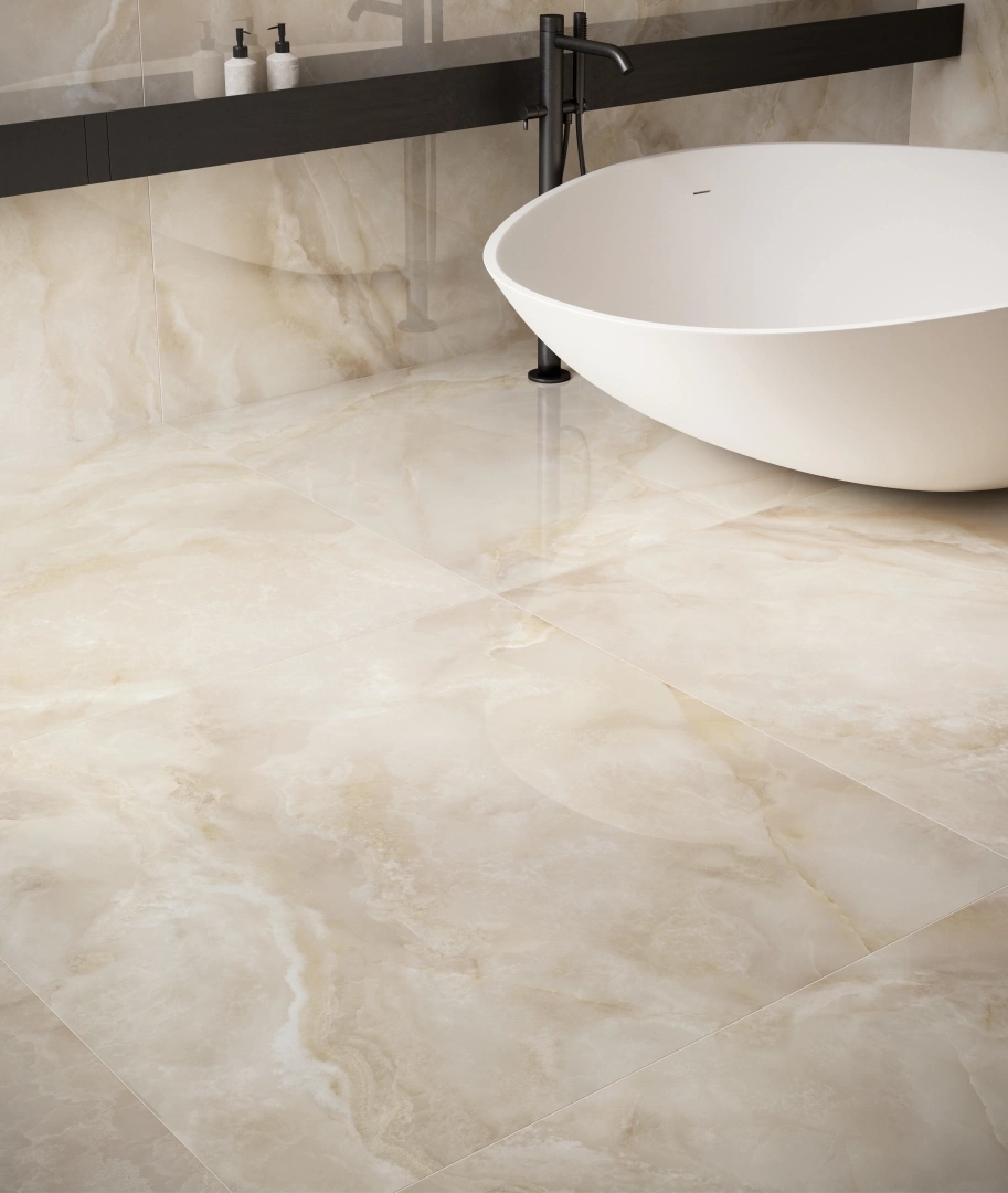 Gres Piemme MAJESTIC ONYX efekt marmur - aranzacja w eleganckiej lazience