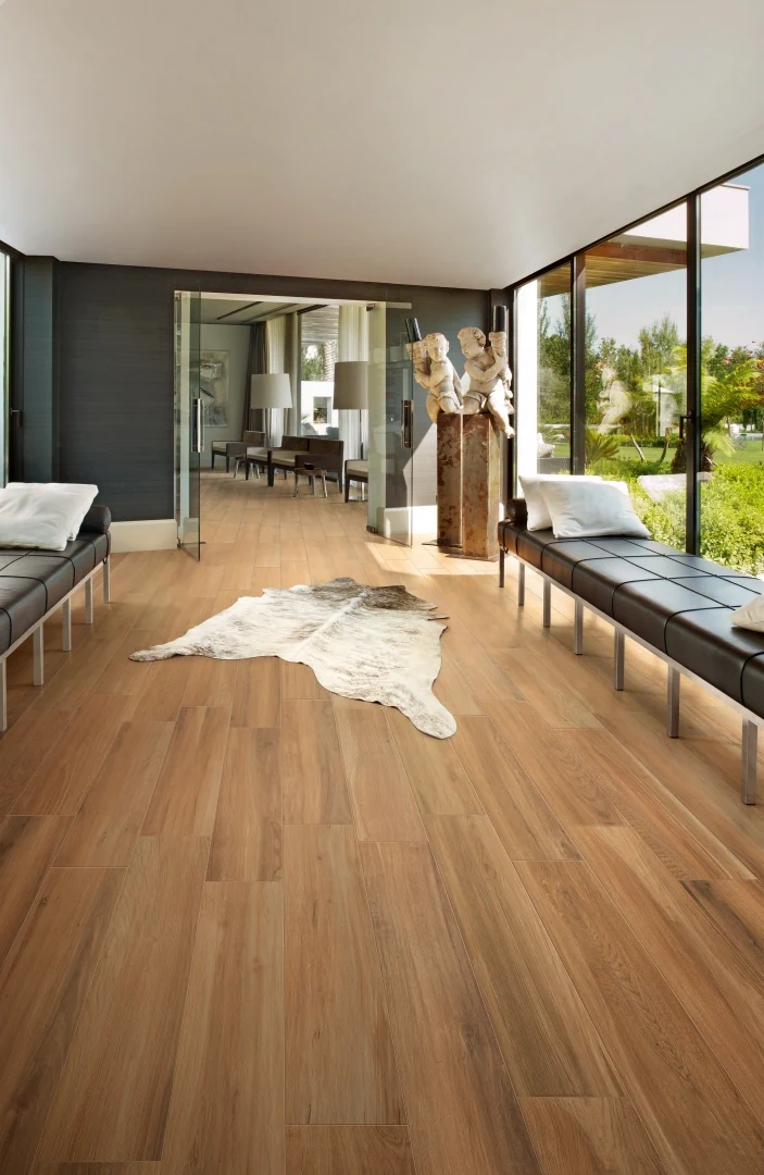 Gres Piemme COTTAGE efekt drewno - aranzacja w eleganckiej lazience
