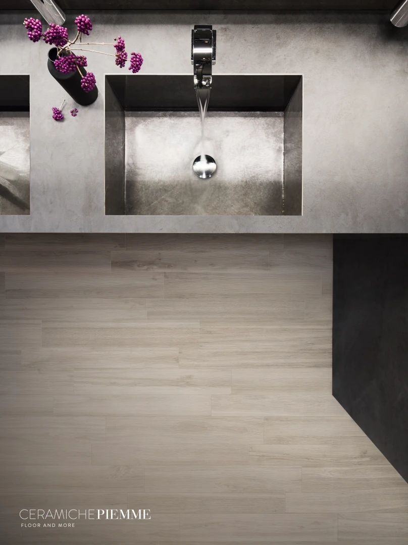 Gres Piemme FLEUR DE BOIS efekt drewno - aranzacja w elewacji domu