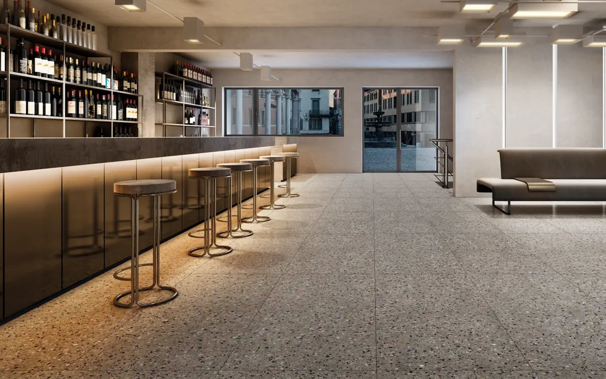 Gres Piemme VENETIAN MARBLE efekt terrazzo - aranzacja w eleganckiej lazience