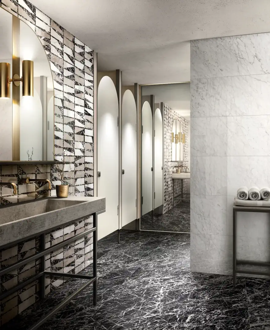 Gres Piemme MAJESTIC efekt marmur - aranzacja w eleganckiej lazience
