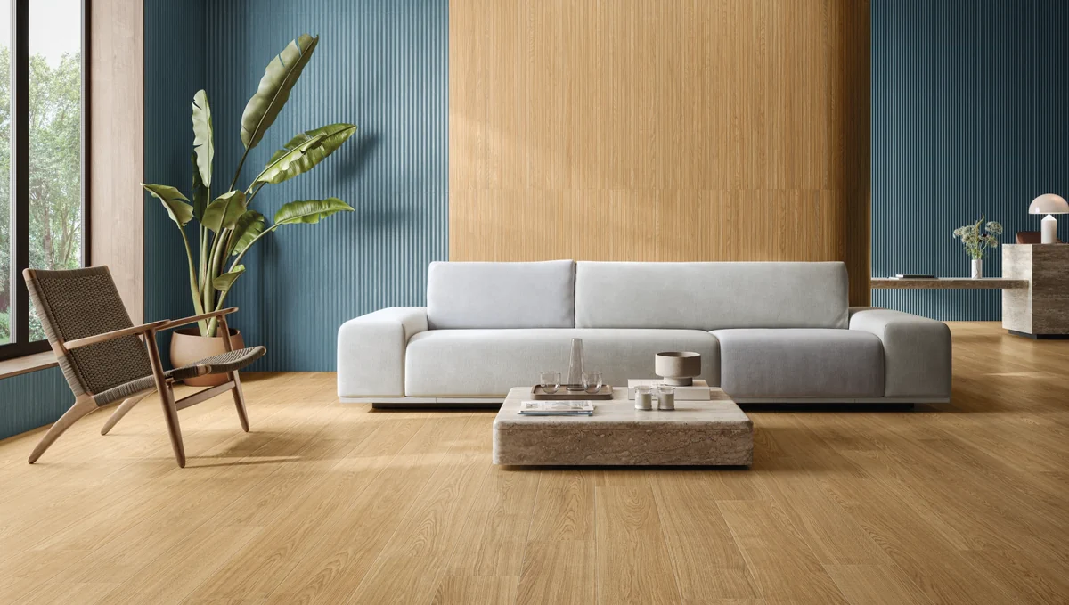 Gres Piemme SOLOROVERE efekt drewno - aranzacja w eleganckiej lazience