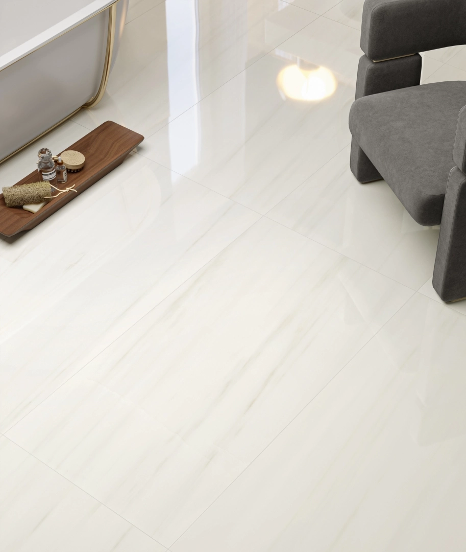 Gres Piemme MAJESTIC PURE SELECTION efekt marmur - aranzacja w przestronnym holu