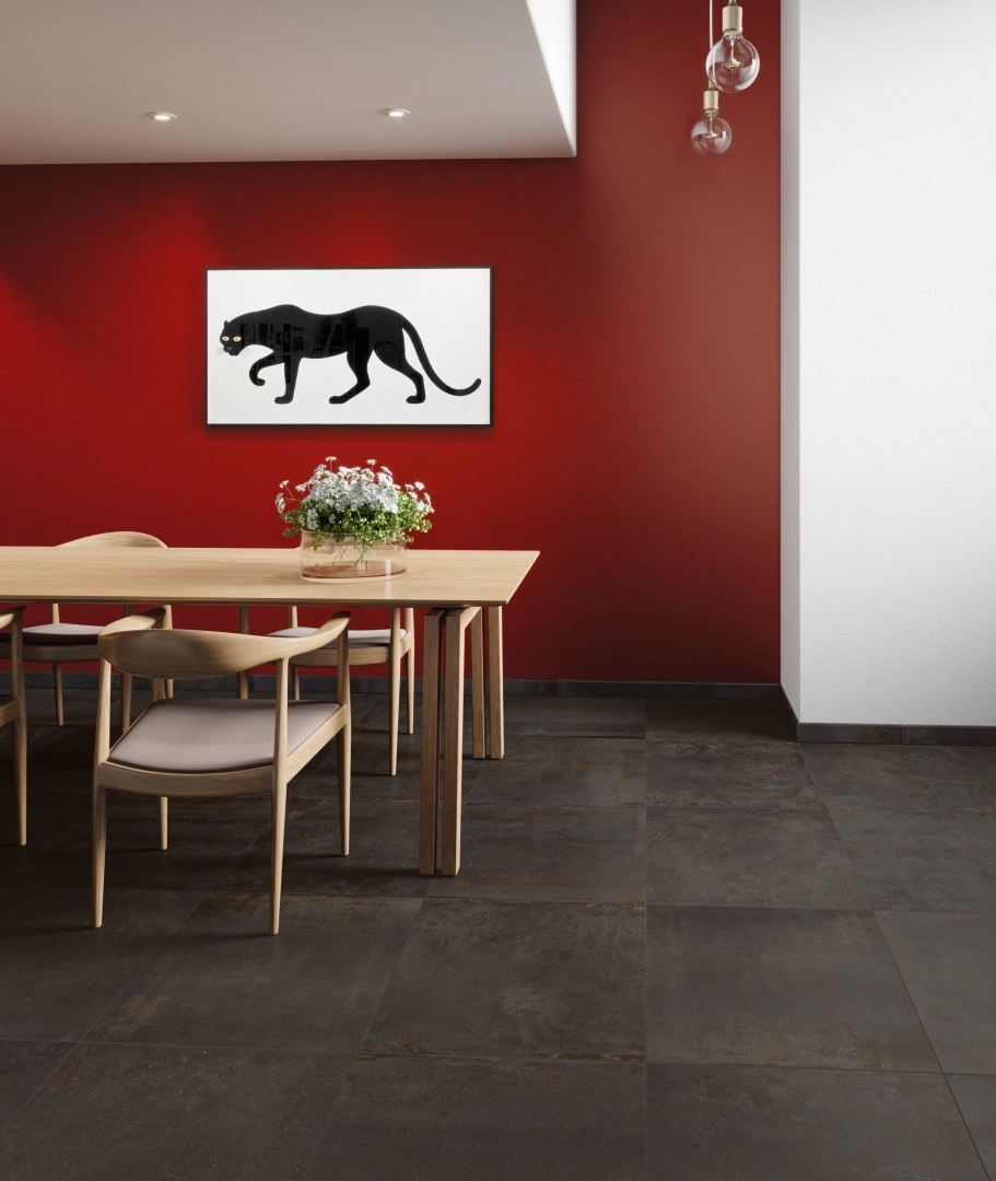 Gres Piemme MATERIA efekt metal - aranzacja w eleganckiej lazience