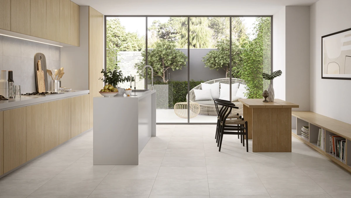 Gres Piemme SUPREMA efekt beton - aranzacja w eleganckiej lazience
