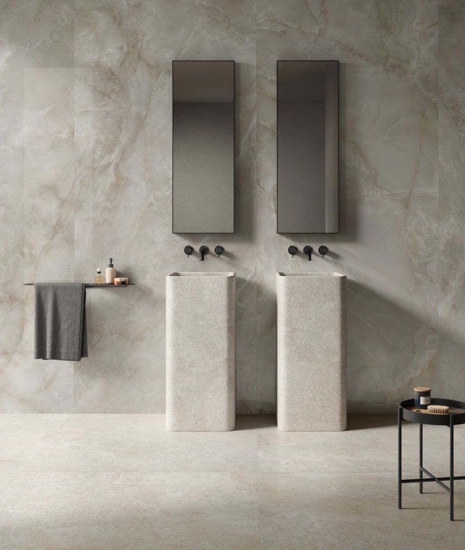 Gres Piemme MAJESTIC ONYX efekt marmur - aranzacja w eleganckiej lazience